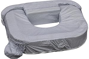 MY BREST FRIEND 0069 Baby wild - amerikanisches Zwillings-Stillkissen, Design: grau Weiss gestreift