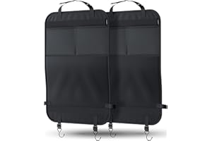 LIONSTRONG® Organizer samochodowy dla dzieci na tylne siedzenie [wodoszczelny] – ochrona oparcia samochodu dla dzieci – organizer na fotelik samochodowy – ochrona fotela samochodowego Basic