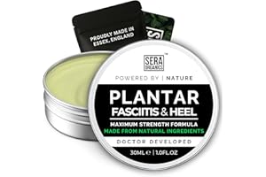Plantar Fasciitis Relief & Heel Treatment | Maximum Strength Soothing Cream for Feet & Heel All-Natural Formula, Effective Soothing Plantar Fasciitis Relief - Made In the UK (30g) By Sera Organics