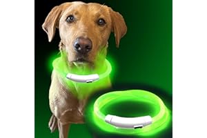 Murr LED Dog Collar Light | Rechargeable Flashing Dog Collars for Dark & Night Walking | USB Light Up Dog Collar for Dogs | Waterproof Safety Collar Lights – Green
