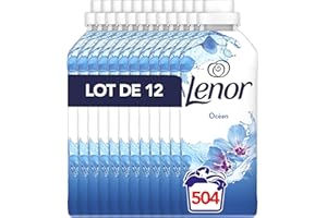 Lenor Adoucissant 504 lavages (42x12), Parfum Océan, 24H Protection Contre Les Odeurs, Même Après Un Lavage À Froid, Testé Dermatologiquement, Fabriqué En France