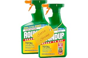 Garden Fast Action Weed Killer - Pack of 2 x 1.2L Ready To Use Total Weed Burner Weedkiller Garden Sprayer Bundle with Topline Card. Weed Killer Extra Strong for Driveways, Paths, Patios