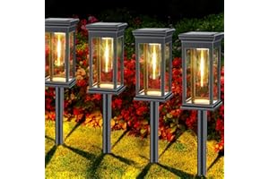 SOLARBABY Lot de 6 lampes solaires d'extérieur pour allée, super lumineuses et étanches pour pelouse, allée, allée, passage, éclairage décoratif.