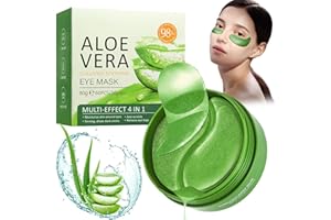 EHIOG 60 PCS Aloe Vera Eye Masks,Hyaluronic Acid Collagen Under Eye Patches for Reduce Dark Circles, Hydrating, Skincare, for Men and Women