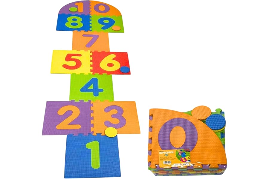 ADEPTNA Heavy Duty Giant EVA Foam Hopscotch - Family Garden Games – The Original Playground game for all ages