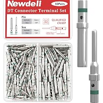50x Male Pin Terminals For Deutsch DT Connectors - 20-16 AWG, Gold Contact, MIL-Spec