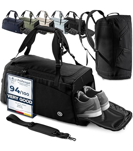 GRIPMODE Sports Bag With Large Shoe Compartment, Wet Compartment, Backpack Function - View #3