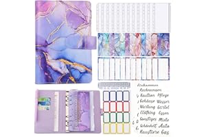 SUPBIKY Budget Planner Deutsch,Spar Challenge Buch Für A6 Budget Binder,Beginner Budget Mit Geld Organizer Sparen Mappe,Finanzplaner Sparbuch,Haushaltsbuch Mit Geldfächer (Lila)