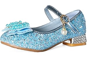 QUNUNOIRE-Prinzessin Schuhe Mädchen Glitzer Schuhe Kinder Stöckelschuhe Mädchen Pailletten Prinzessin Cosplay Schuhe Partys Hochzeiten Sandalen Elegante Mädchen Schuhe