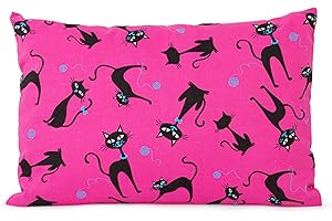 ‎GIRAFFENLAND Lavendelkissen 30x20cm, Katze-pink + Bio Inlett natur - Bio-Lavendelblüten - Duftkissen Kräuterkissen