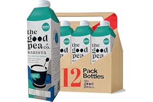 THE GOOD PEA CO. The Good Pea Barista Plant Based Pea Milk - Lacto Free, Long Life, High Protein, Dairy Alternative Enriched with Protein, Pack of 12 x 1L