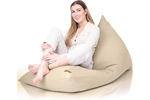 Aiire Modelos de Puff Salon de Diseño - Puf Gigante XXL Moderno con Relleno Incluido para Decoracion Habitacion Juvenil - Bean Bag Gamer, Puffs Infantiles o Cojin de Suelo Beige