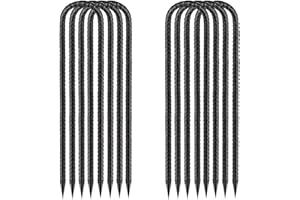 WAIMDIKUL Bodenanker-Trampolin-U-Form, Zeltheringe 30cm Erdanker Bodenanker Schwarz Heringe ErdnäGel Stabil Zelt Metall Haken für Camping Die Sicherung Von Zaun Zelten Gartenarbeit Usw 8pcs