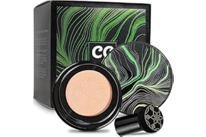 VISVIC Mushroom Head Air Cushion CC Cream, BB Cream, Oil Control Moisturizing Concealer, Nude Matte Conceale BB Cream Makeup Base Long Lasting with Mushroom Makeup Sponge BB Cream Makeup (Natural)