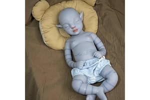 Farious 46cm Full Silicone Reborn Baby Doll Blue Avatar Silicone Baby Doll Looks Real Baby Doll (Boy)