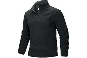 33,000ft Men's Fleece Pullover Warm Half Zip Microfleece Jacket Lightweight Outdoor Sweatshirt Thermal Top with 2 Pockets for Autumn Winter, Hiking, Work