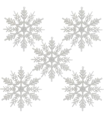 Fiocco Di Neve Per L'albero Di Natale, 36 Decorazioni In Plastica Bianca, Moderno, Da Appendere, Natale