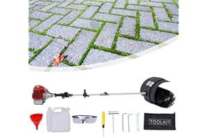 KENSYUINT Benzin Motorbesen Kehrmaschine 52CC 2-Takt 2.3HP Motor Besen Schneeräumer Schneefräse Räumgerät Schnee Schneeschaufel Rasenreinigungsgerät Benzinmotor Schneepflug Sweeper