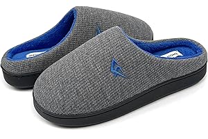 JOMIX Zimowe kapcie męskie, ciepłe pantofle z wyściółką, pluszowe, z wkładką, antypoślizgowe