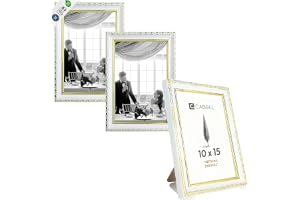 CABBEL fotoram CELI 10x15 cm 3-pack guld/vit – barock vintage ram antik stil – dekorativ ram med splitterfritt akrylglas – fö
