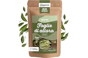 Foglie di alloro Monte Nativo (250g) - Alloro di qualità superiore per la cucina - Erbe e spezie essiccate - Foglie di alloro essiccate - Bay Leaves