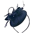 Caprilite Bead Round Pillbox Loop Sinamay Headband Fascinator for Women Wedding Ascot Races