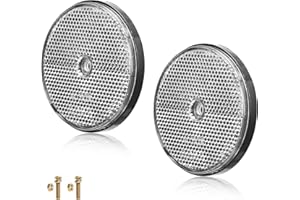 AGRISHOP 2X Bianco Catarifrangente da Avvitare, Rotondi,Ø71 mm,Bianco Riflettori Avvitare Posteriore Rimorchioper Recinzione Cancelli Caravan Macchine （Rotondi/Bianco/Avvitare/2Pezzi）