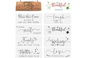 OOTSR 8 Piezas Plantillas de Palabras, Plantillas para Pintar, Plantillas Stencil Plantilla de Pintura Reutilizable DIY Plantilla Decorativa para Suelos, Ventana, Muebles, Madera