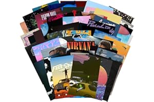 Adval9Vram Album Cover Ästhetische Bilder - 50 Stück Musik Album Wall Collage Kit Fotosammlung Collage, Schallplatte Ästhetik Wall Prints Kit Wohnheim Zimmer Schlafzimmer Deko für Musik Liebhaber