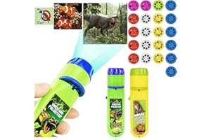 Yeelan Proyector de diapositivas Linterna Luz de Proyección Pequeña Lámpara Educativa Aprendizaje Hora de Dormir Luz Nocturna para Niños, Bebés, Niños (Dinosaurio + Animal)
