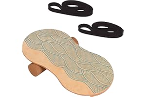 ‎BODYCOACH Woodboard Starter Set Balance-Board Ahorn Holz & Kork Rolle Koordination und Balance-Training