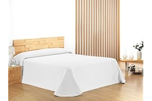 GAMUSI Colcha bouti cubrecama Jacquard 100% algodón Extra Suave Entretiempo Color Blanco - Cama 150/160 (250x270 cm)