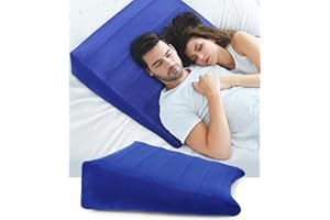 ‎BLABOK BLABOK Keilkissen für Bett, Reflux Kissen Anti Schnarch, Orthopädische Rückenlehne Lesekissen, Aufblasbare Bettkeil Matratzenkeil, Dreieckskissen für Bequeme Schlafen, Reisen, Schmerzlinderung (Blau)