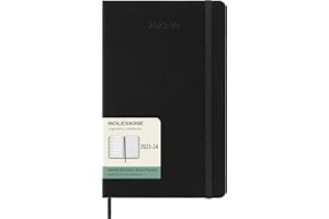 Moleskine Weekly Planner 2023-2024, Agenda 18-Mesi, Diario Accademico, Agenda Settimanale con Copertina Rigida, Formato Large 13 x 21 cm , Colore Nero