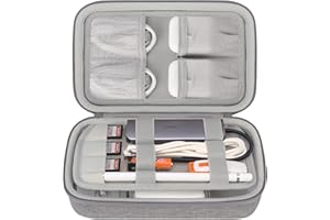 Elonbo Elektronikzubehör Organizer, Reise Zubehör Organizer Tasche, Tragbare Elektronische Kabeltasche für Ladegeräte,Festplatten, Zubehör,Kabel,USB Stick,SD Karten,USB-HUB,Kameraequipment, Grau