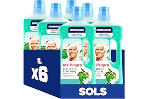 MR PROPRE Mr. Propre Nettoyant Liquide Sol Multi-Usages, Grand Format (1L x6), Parfum Fleurs de Pommier, Élimine Jusqu'à 99.9% Graisse et Saleté, Sans Traces, Fraîcheur Longue Durée