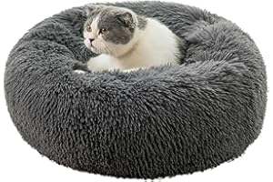 RongQiLBB Gatto Letto per Cani 70cm Rotondo Cuccia per Animali Domestici Morbida e Antiscivolo Migliora Il Animale Sonno e Mantiene Caldo di Lavabile Cuscino Cane da Interno, Grigio Scuro