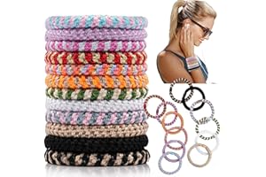 NOKWOCY Kknekki gumki do włosów, 12 sztuk, gumki do włosów dla kobiet, dziewcząt, elastyczne gumki do warkocza, oryginalne, stylowe, koński ogon dla kobiet i dziewcząt (12 wariantów kolorystycznych)