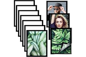 ELIAUK Lot de 10 cadres de peinture diamant A4 - Noir - 5D - Fermeture magnétique - Pour mur et fenêtre