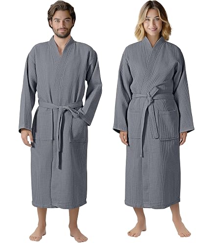 thumbnail: HOMELEVEL Badstof Badjas 100% Katoen - Unisex Saunajas Reisbadjas Dames & Heren S Tot 6XL - Grijs