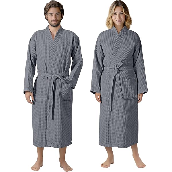 Unixex Accappatoio In Flanella Morbido Unisex Taglie Forti 4XL - Nero/Antracite