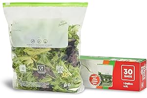 2Cee Essentials Large Slider Ziplock Bags (30pcs, 1 Gallon / 4.5L) – Reusable Freezer Bags for Meal Prep, Food Storage, Sandwich, & Snacks – Leakproof, Heavy Duty, BPA-Free, Resealable Plastic Bags