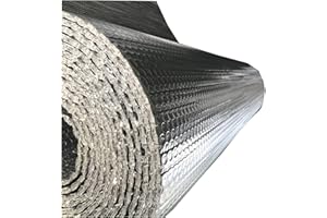 NAKAN 4-5mm Isolierungsfolie Wärmehaltung, Isolierfolie Dämmfolie Doppelte Alu-Luftpolsterfolie Dachisolierung Feuchtigkeitsfest Wasserdicht Dampfsperrfolie(Size:1x8m(3x26ft))