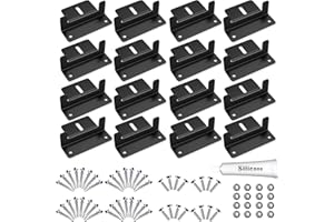 POWOXI Solar Panel Mounting Bracket Aluminum Solar Panel Z Brackets Roof Solar Panel Bracket for RV, Boat, Wall, Caravans, Yacht and Other Off Gird Installation, Set of 16 Units, Black