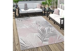 ‎PACO HOME Paco Home Outdoor Teppich Für Terrasse Und Balkon Pastell Palmen Design, Grösse:60x100 cm, Farbe:Rosa