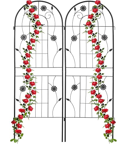 Relaxdays plantenklimrek, set van 2, HxB: 150 x 50 cm, vrijstaand, rankhulp voor klimplanten, hoge plantensteun, groen