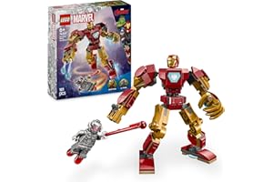 LEGO | Marvel Mech di Iron Man Contro Ultron - Action Figure Giocattolo Snodabile da Costruire con 2 Minifigure, Gioco per Bambini e Bambine da 6 Anni in su Fan dei Supereroi, Idea Regalo 76307