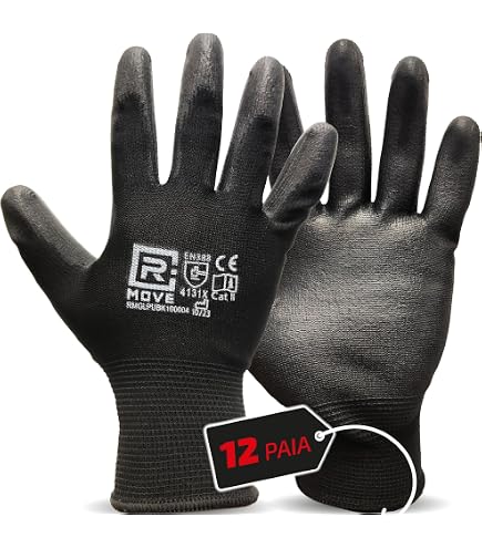 12 Paia  24 Pezzi  Di Guanti Da Lavoro In Nylon, Guanti Di Sicurezza Guanti Protettivi Lavorati A Maglia Leggeri Spessi Elastici 92008772