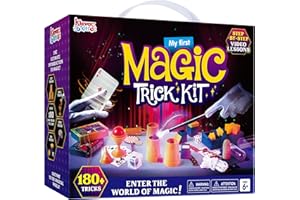 Klever Kits Zauberkasten für Kinder ab 6+ Jahre,180+ Zaubertricks mit Video-Lektionen,Zauberstab,Kartentricks,Zaubern Lernen im Handumdrehen,Geburtstag Geschenk für Junge Mädchen ab 6 7 8 10+ Jahre