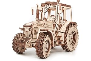 EWA Eco-Wood-Art Drewniane puzzle 3D dla nastolatków i dorosłych - TRACTOR BIAŁORUS-82 - zestaw do samodzielnego montażu, bez kleju, 269 sztuk